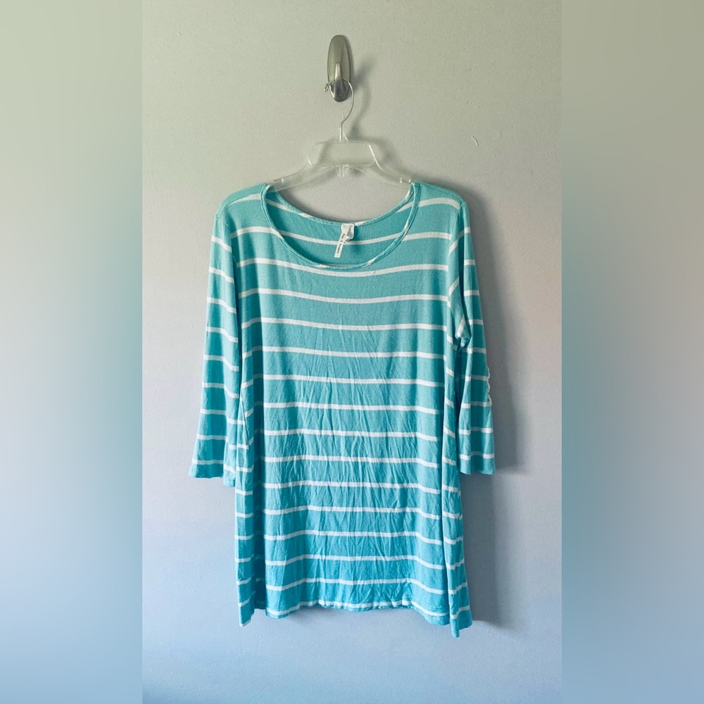 Now N Forever Spring Blue White Striped Blouse